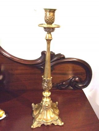Victorian Brass Candle - Stick.  Very Decorative Brass Castings.