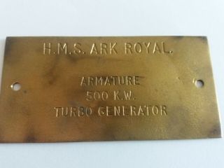 Ships Brass Plaque Hms Ark Royal