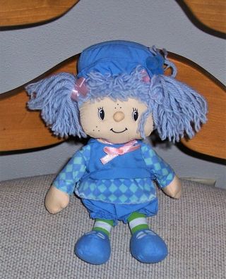 Strawberry Shortcake Rag Doll Blueberry Muffin 2002 Yarn Hair Soft Bodied Euc