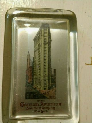 Flatiron Building German American Insurance Co Antique Paperweight & Mirror