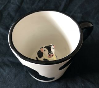 Black And White Cow Coffee Mug Tea Cup By Lotus 1998 Dairy Farm Peekaboo