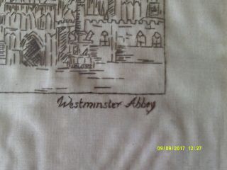 Vintage Embroidered Picture of Westminster Abbey 3
