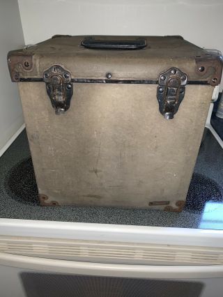 Vintage Antique Survey Transit Box - Excelsior Fiber Case Co Nyc - 14”hx13”wx12”d