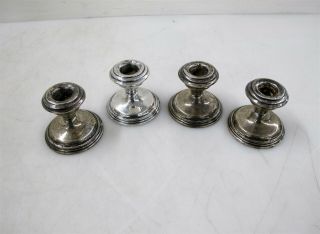 Set Of 4 Weighted National; Sterling Silver N.  S.  Co.  2.  5 " Candlestick Holders