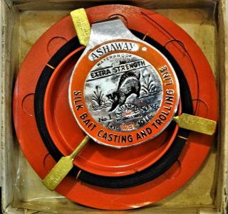 Vintage AN Ashaway No.  1 EXTRA STRENGTH 50yd.  10Lb.  test silk Fishing Line 3