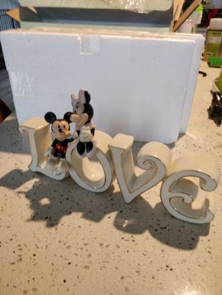 Lenox Mickey And Minnie True Love Figurine - Disney - Ivory Fine China
