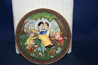 Snow White & Seven Dwarfs Bradford Exchange 3d Plate Disney - A Wish Come True