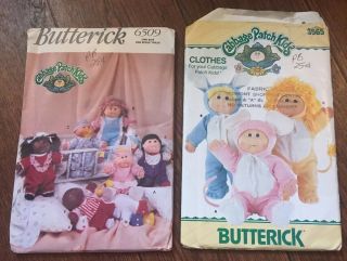 Vintage Cabbage Patch Kids Doll Clothing Patterns Butterick 6509,  3565