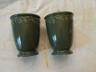 Two Longaberger Green Vases