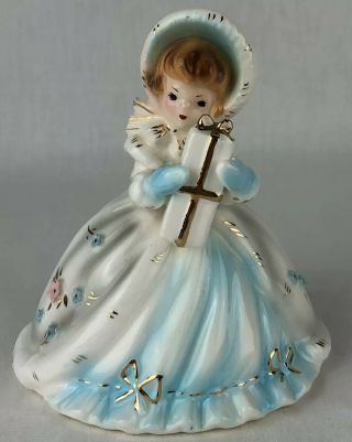 Vtg Josef Originals Girl Holding Present Figurine Ceramic Christmas