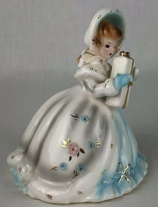 Vtg Josef Originals Girl Holding Present Figurine Ceramic Christmas 3