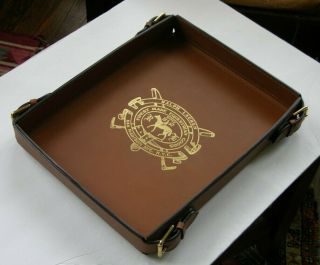 Ralph Lauren Bedworth Buckle Tray Saddle Leather And Brass Serving Bar Mixology