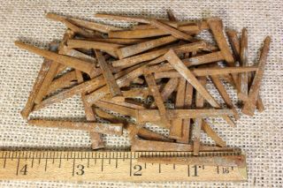 1 7/8” Old Rusty Square Nails 1/4” X 1/8 " Head 50 Qty Vintage 1880’s Iron Patina