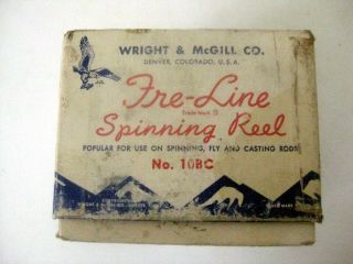 Vintage Wright McGill FRE - LINE SPINNING REEL No.  10BC,  Orig Box & Pamphlet 4