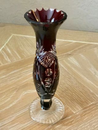 Vintage,  Purple,  Cut Glass Small Bud Vase