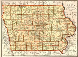 1941 Antique Map Of Iowa Map Vintage Collectible Iowa State Map 5849