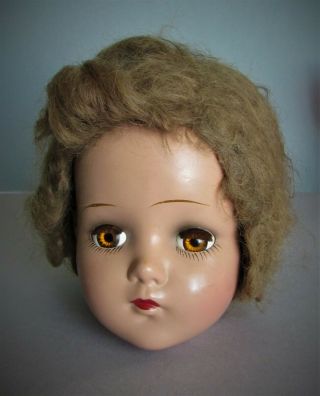Vintage Arranbee R & B Nancy Lee Composition Doll Head For 20 " Doll Mohair Wig