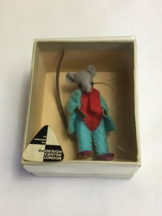 Vintage Handmade Minature Felt Mouse.  Marked Design Centre London