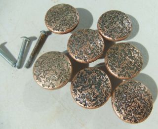7 Vntg Solid Copper Cupboard Knobs/pulls From A 1920s Bothell Wa Craftsman House