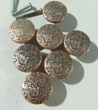 7 Vntg Solid Copper Cupboard Knobs/Pulls from a 1920s Bothell WA Craftsman House 4