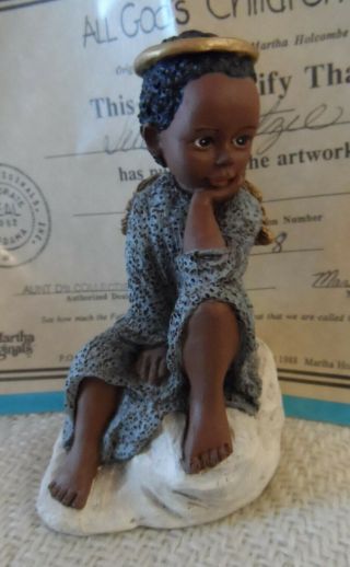 1993 All Gods Children Martha Holcombe Figurine " Uriel " God Is Love Angel Wings