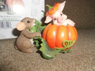 Adorable Charming Tails " Pig - A - Boo I See You " Figurine -,