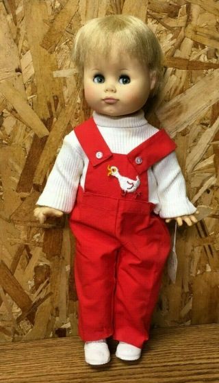 Vintage 1967 Effanbee Doll 15 " Blinking Eyes Looking To The Side Chin Dimple