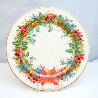 Lenox Colonial Christmas Wreath 1990 Jersey 10th Colony Collector Plate Exc