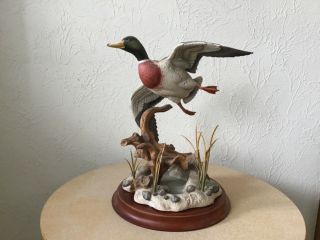 The Mallard A.  J.  Rudisill Franklin Hand Painted Porcelain Bird Figurine