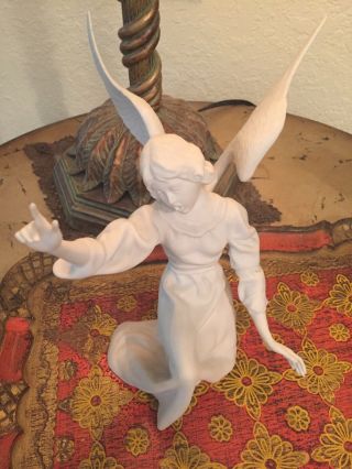 Boehm Bisque Porcelain Kneeling Angel Figurine Statue Made In Usa Christian Era