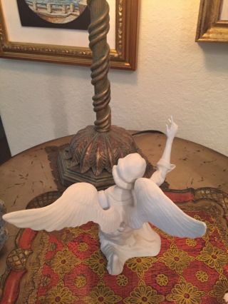 Boehm Bisque Porcelain Kneeling Angel Figurine Statue Made In USA Christian Era 2