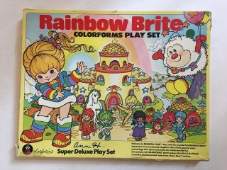 Rainbow Brite Colorforms Play Set - Deluxe Play Set 1983 - Bright - Smurfs