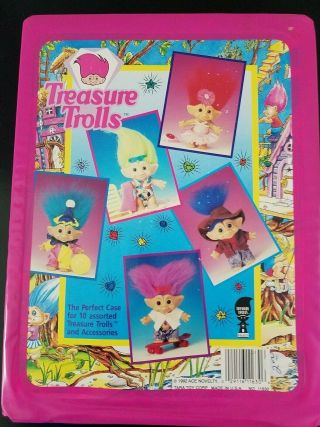Vintage 1992 Treasure Troll Pink Carrying Case Ace Novelty.  Plastic Inserts.