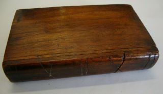 Antique Hand Made Oak Puzzle Box In The Form Of A Book