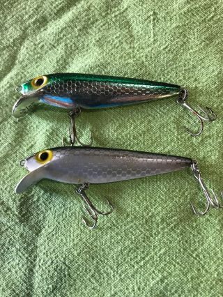 2 Vintage Storm Thin Fin Shiner & Shiner Minnow 3 3/8 " Fishing Lures