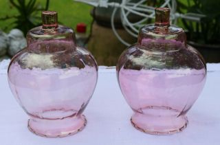 2 Pink Scalloped Globe Candle Sconce Replacements