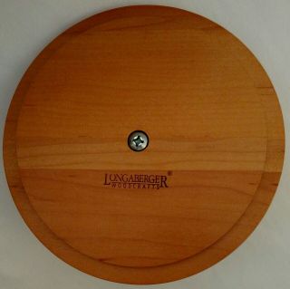Metal leaf handle wood lid only for Longaberger round barrel basket replacement 4
