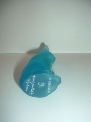 Fenton Lenox Cat Grooming Handpainted artist Signed Blue Figurine 6