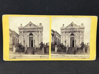 Antique Stereograph Real Photo St Patrick’s Hall Bourke St,  Melbourne C1860s
