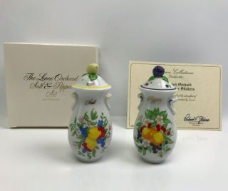 The Lenox Orchard Fine Porcelain Salt And Pepper Shakers Set W Box & Certificate
