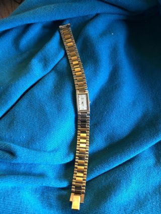 Vintage Seiko Gold Tone Watch Brown Slim Strap