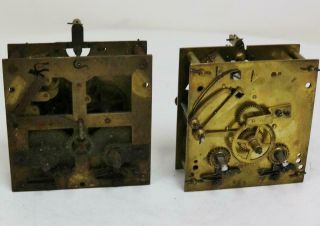 Pair Antique German Vienna 8 Day Clock Striking Movement Spares Parts