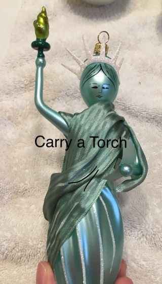 Vintage Christopher Radko Christmas Ornament - Carry A Torch - Statue Of Liberty