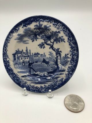 Blue Antique Staffordshire Transferware Ridgway Humphries Clock Childs Plate