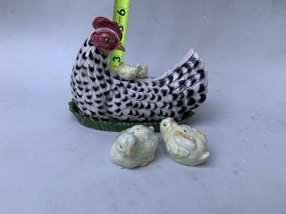 Fitz and Floyd 1992 Chicken Butter Dish And Salt/Pepper Yellow Chicks Poulet 2
