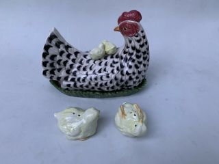 Fitz and Floyd 1992 Chicken Butter Dish And Salt/Pepper Yellow Chicks Poulet 3