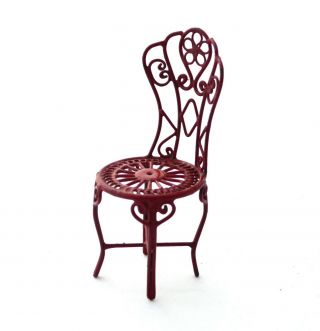 Antique Doll House Miniature Cast Chair Garden Wrought Iron