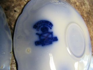 Antique Wharf Pottery 2 Saucers Waldorf Flow Blue Semi Porcelain England 5