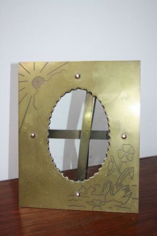 ANTIQUE BRASS TRENCH ART PICTURE PHOTO FRAME 3