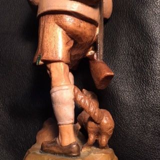 German/Swiss Hand carved Black Forest Hunter and dog 8